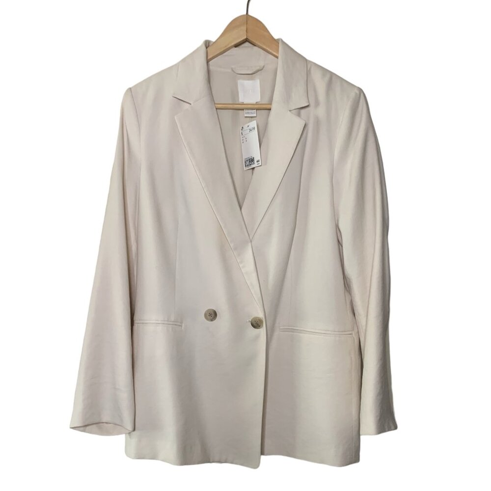 NWT Cream Dbl Breasted Blazer, H&M, S